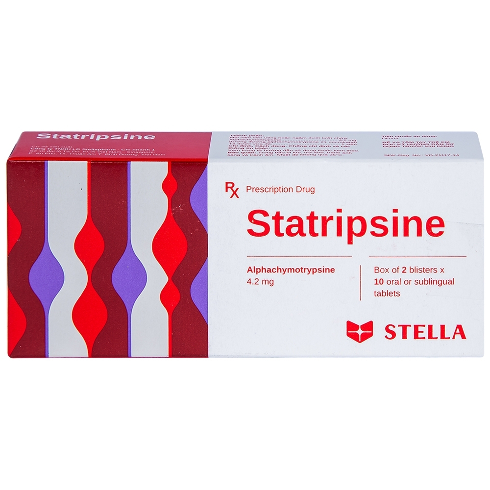 Hình ảnh Thuốc Statripsine Stella điều trị phù nề sau chấn thương (2 vỉ x 10 viên)
