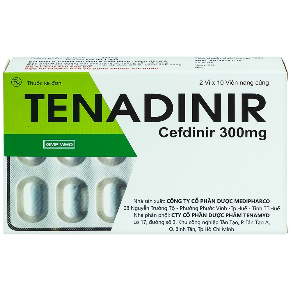 Hình ảnh Thuốc Tenadinir 300mg Medipharco điều trị nhiễm khuẩn ở mức độ nhẹ và vừa (2 vỉ x 10 viên)