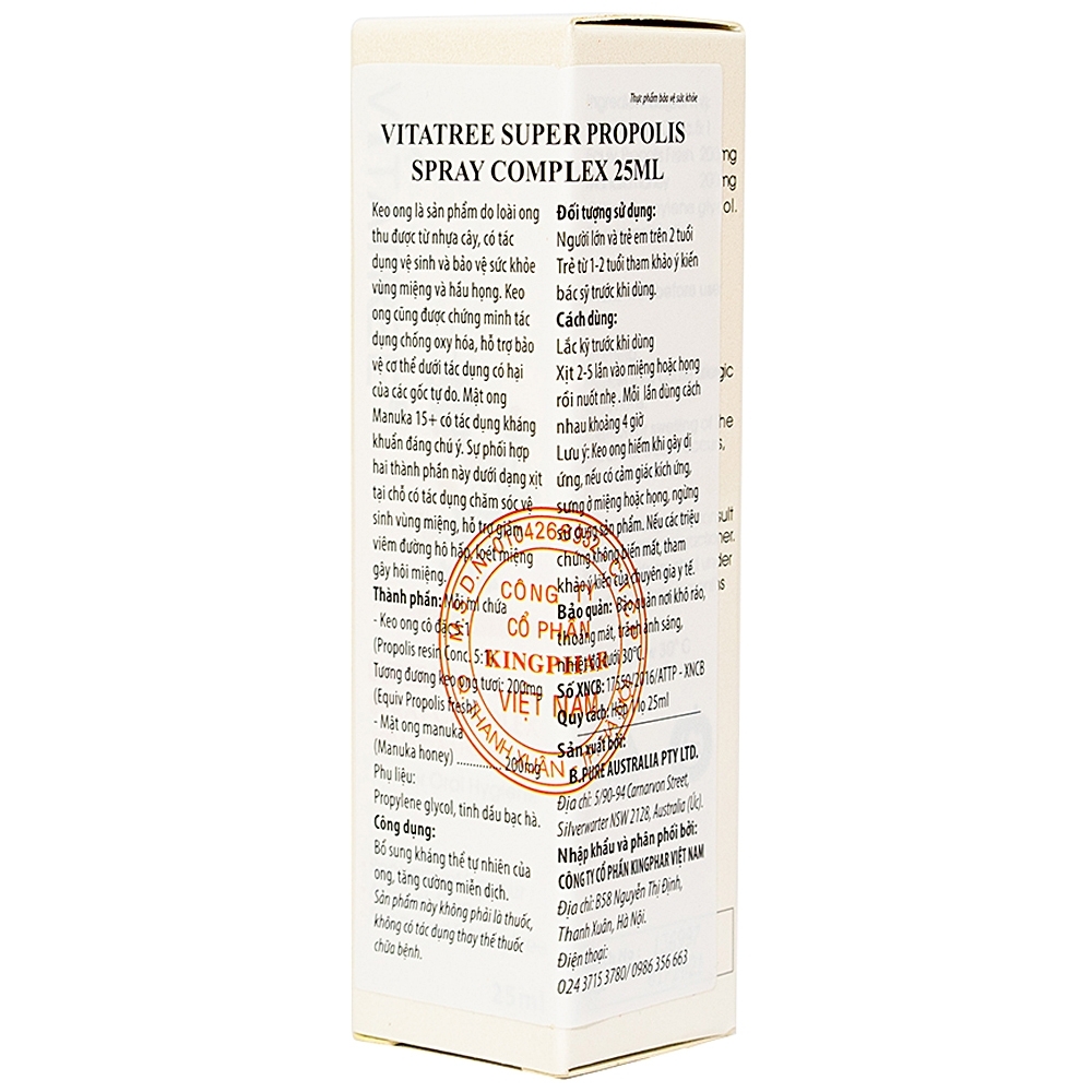 Hình ảnh Keo ong Super Propolis Spray Complex Vitatree chống oxy hóa, hỗ trợ bảo vệ cơ thể (25ml) 
