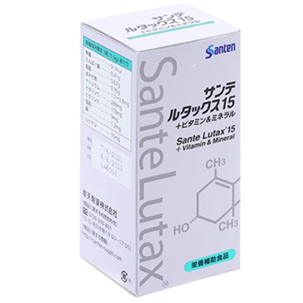 Hình ảnh Viên uống SanteLutax 15 + Vitamin & Mineral Santen bổ sung dưỡng chất thiết yếu giúp đôi mắt sáng (9 vỉ x 10 viên)