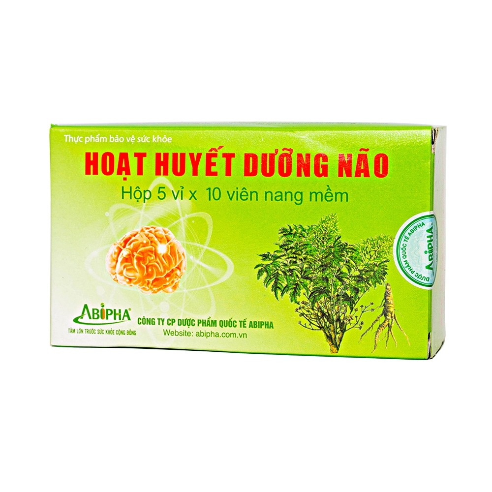 Hình ảnh Viên uống Hoạt Huyết Dưỡng Não Abipha tăng cường tuần hoàn não (5 vỉ x 10 viên)