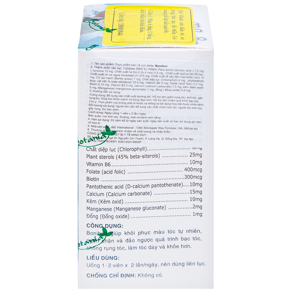 Hình ảnh Viên uống BoniHair Botania bổ sung các chất nuôi dưỡng tóc (30 viên)
