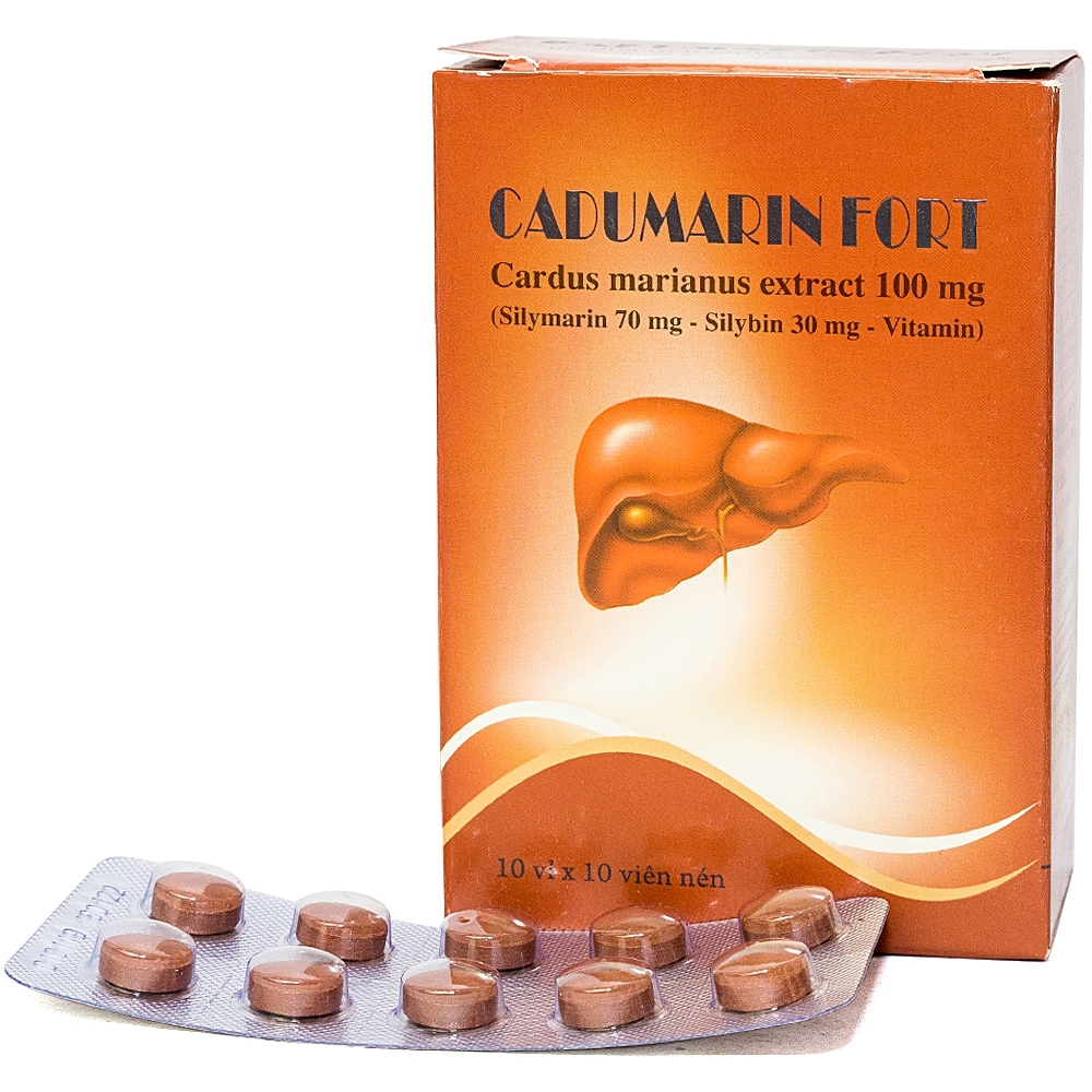 Hình ảnh Viên uống Cadumarin Fort Mediphar bổ gan, bảo vệ tế bào gan (10 vỉ x 10 viên)