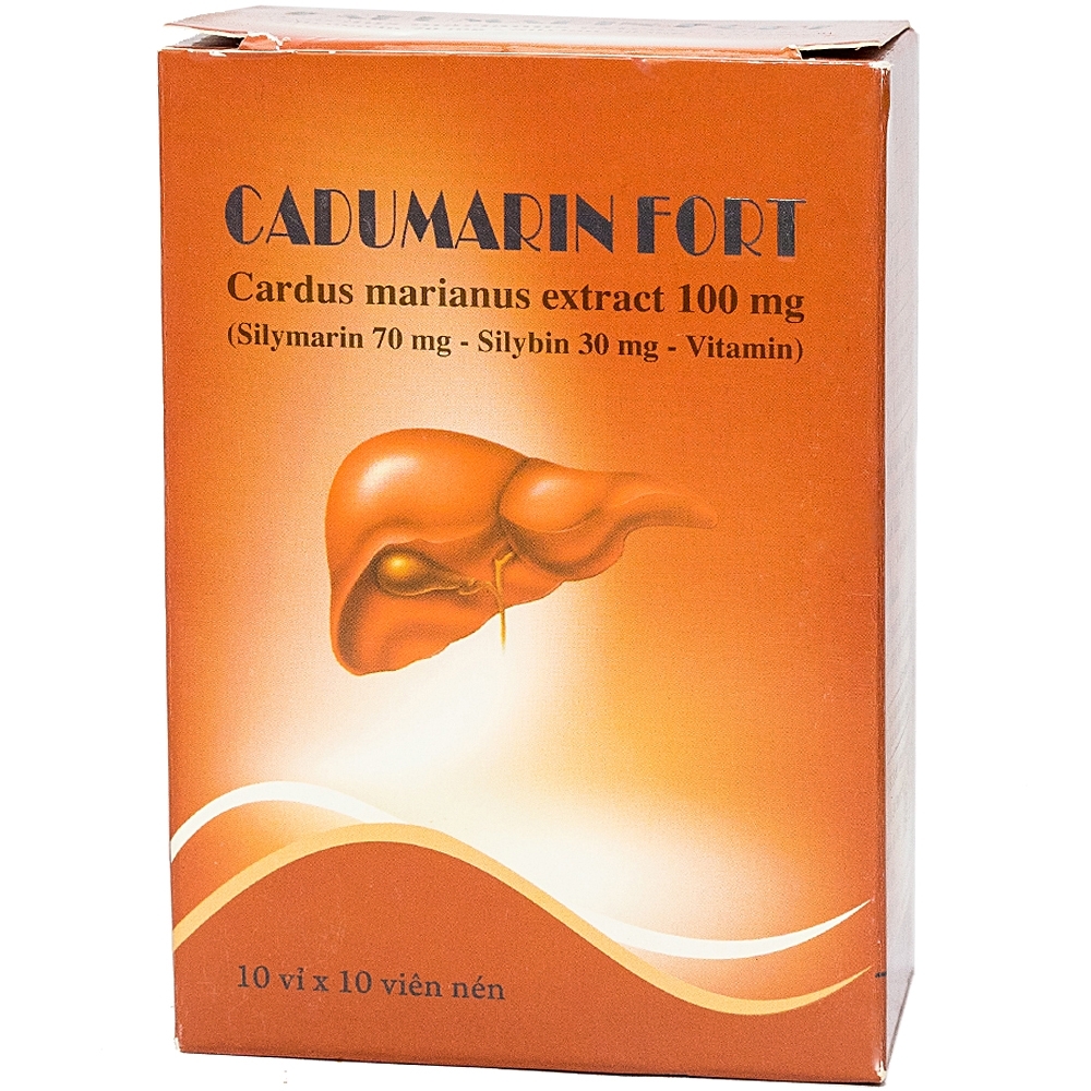 Hình ảnh Viên uống Cadumarin Fort Mediphar bổ gan, bảo vệ tế bào gan (10 vỉ x 10 viên)