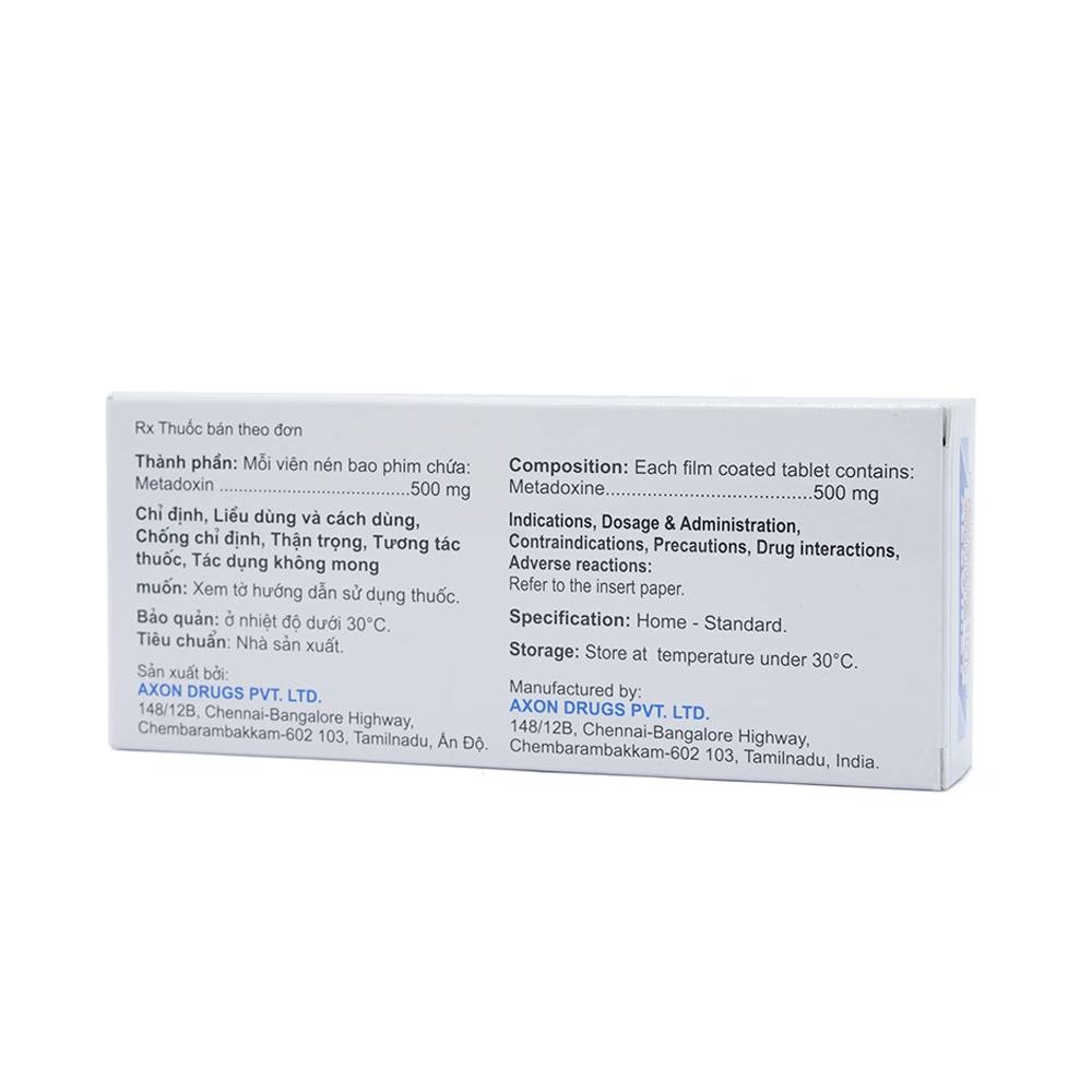 Hình ảnh Thuốc Alcomet Axon điều trị nhiễm độc rượu cấp tính, gan nhiễm mỡ do rượu (3 vỉ x 10 viên)