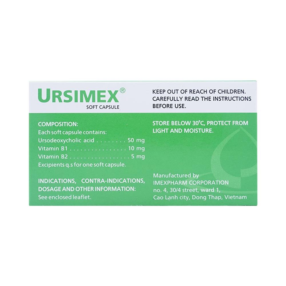 Hình ảnh Thuốc Ursimex Imexpharm cải thiện chức năng gan (6 vỉ x 10 viên)