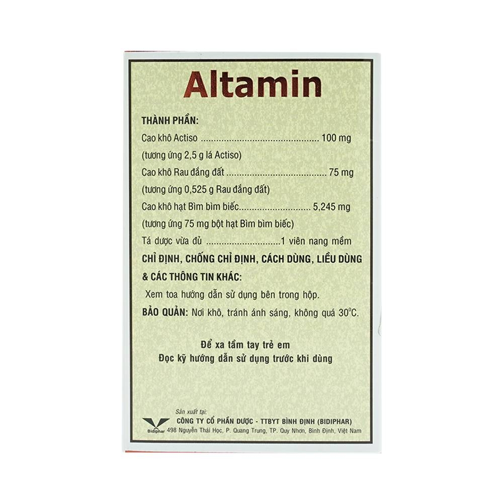 Hình ảnh Thuốc Altamin Bidiphar hỗ trợ điều trị suy giảm chức năng gan (10 vỉ x 10 viên)