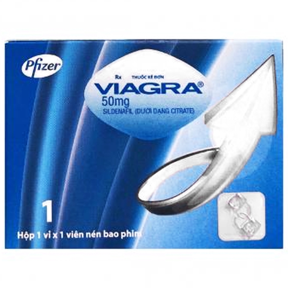 Hình ảnh Thuốc Viagra 50mg Pfizer điều trị rối loạn cương dương (1 vỉ x 1 viên)