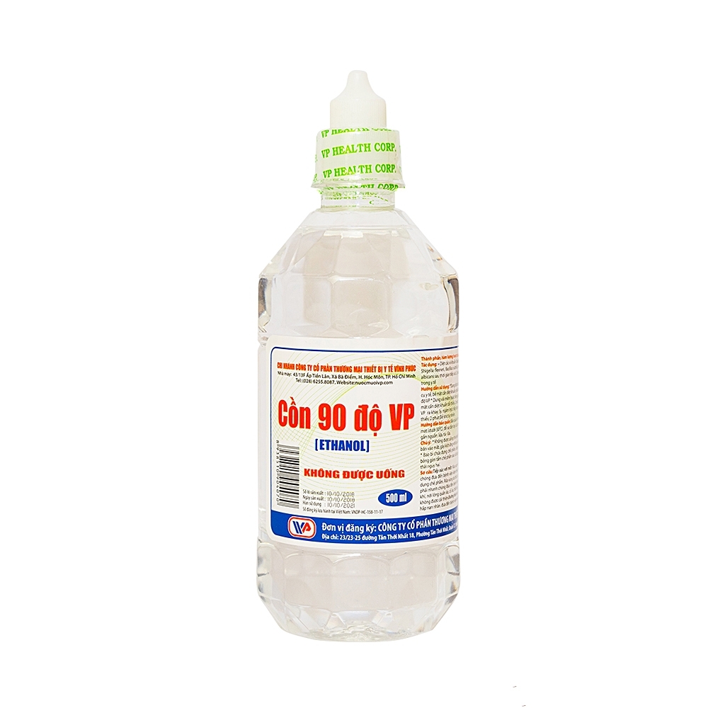 Hình ảnh Cồn 90 độ Vĩnh Phúc tiệt trùng các dụng cụ y tế (500ml)