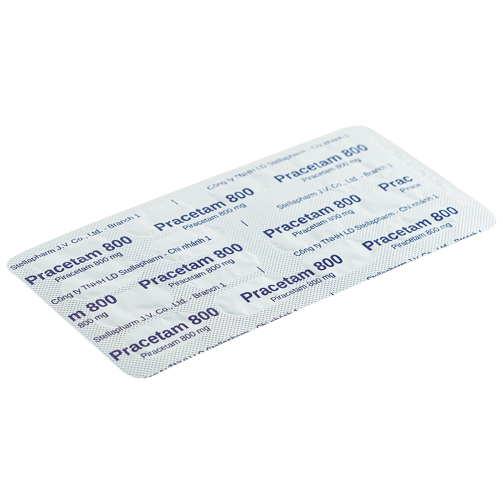Hình ảnh Viên nén Pracetam 800 Stella điều trị chóng mặt, suy giảm trí nhớ (6 vỉ x 15 viên)