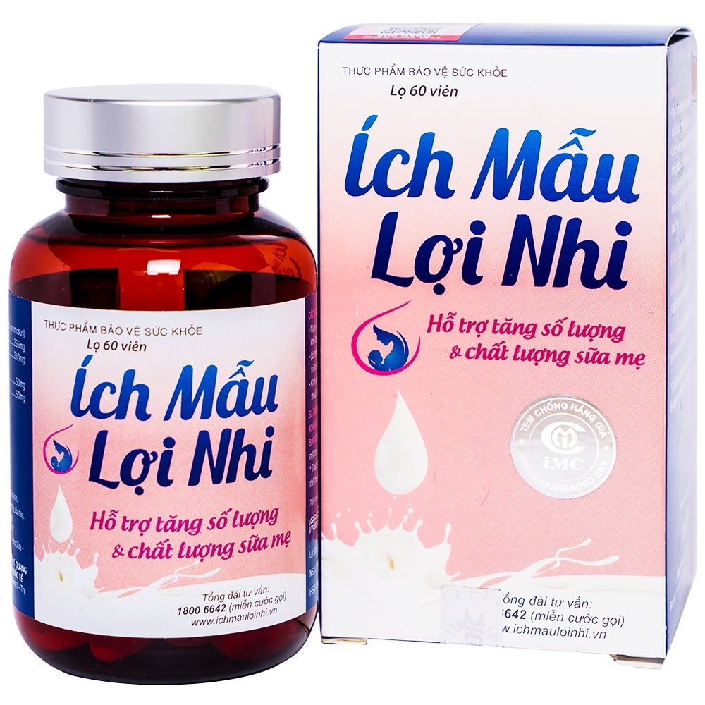 Hình ảnh Viên uống Ích Mẫu Lợi Nhi IMC hỗ trợ tăng tiết sữa, tăng lượng sữa mẹ (60 viên)