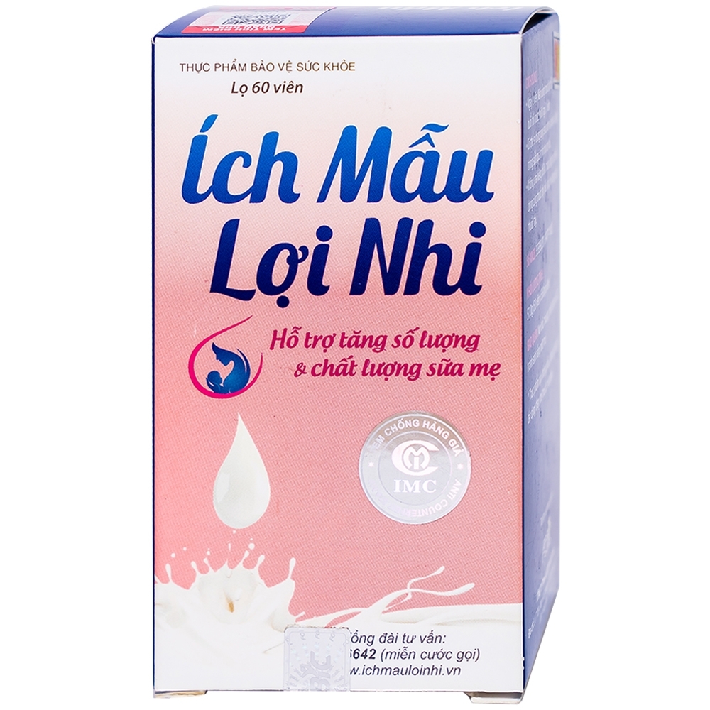 Hình ảnh Viên uống Ích Mẫu Lợi Nhi IMC hỗ trợ tăng tiết sữa, tăng lượng sữa mẹ (60 viên)