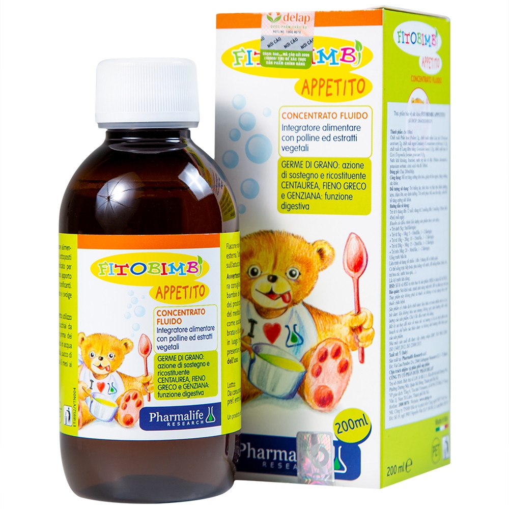 Hình ảnh Dung dịch Fitobimbi Appetito hỗ trợ tăng cường tiêu hóa (200ml)