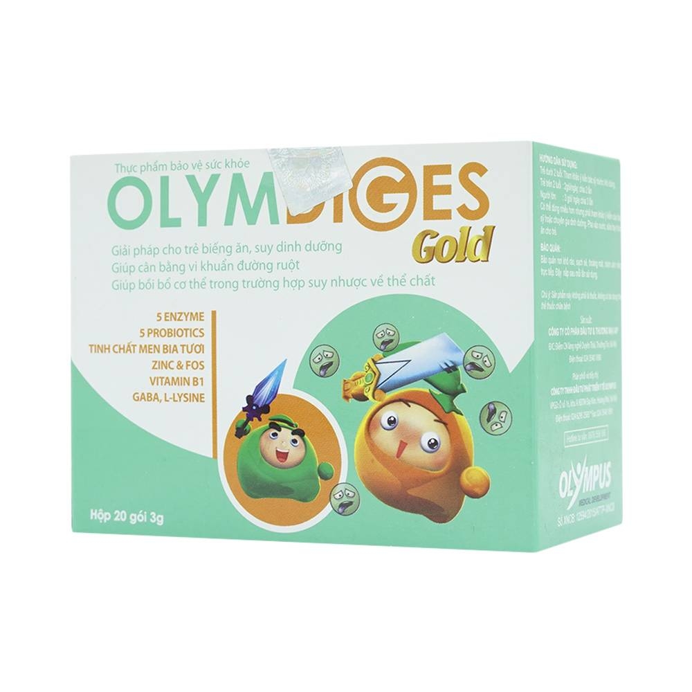 Hình ảnh Cốm Olymdiges Gold Olympus bổ sung men tiêu hóa và các vi khuẩn có lợi đường ruột (20 gói x 3g)