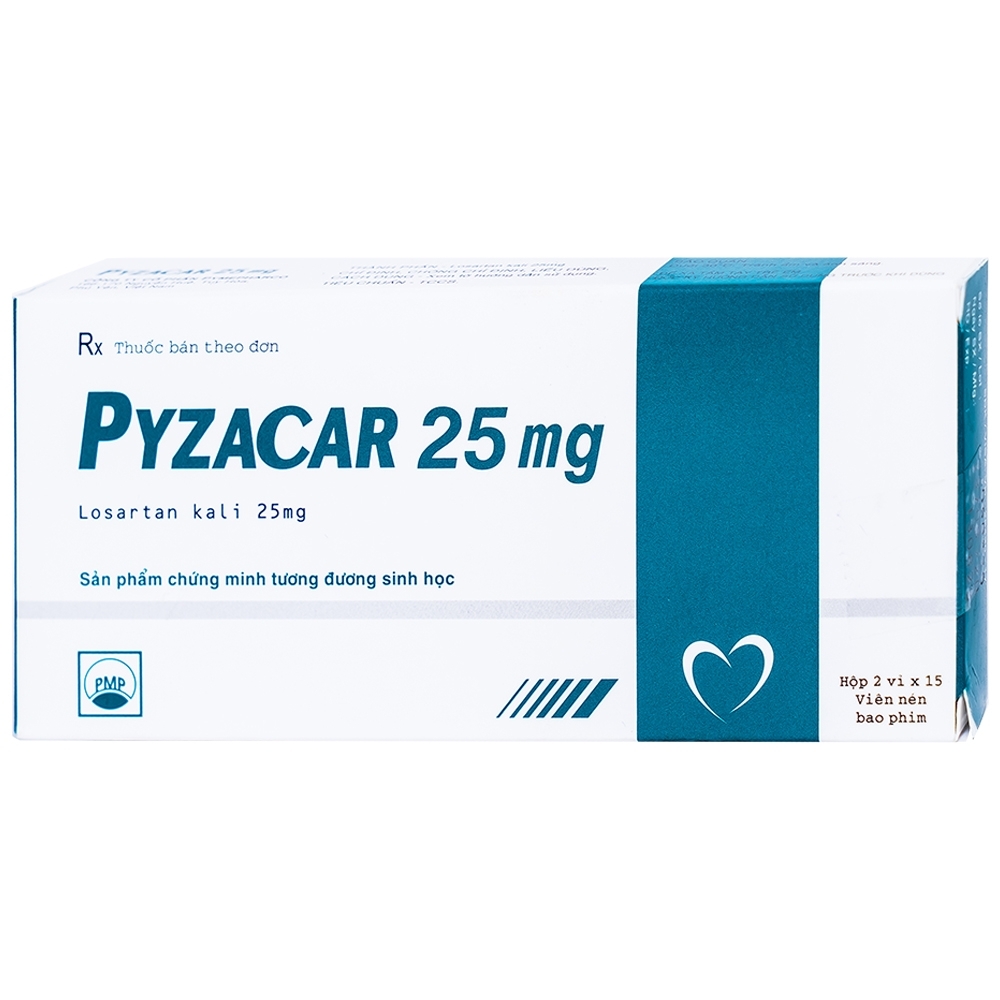 Hình ảnh Thuốc Pyzacar 25mg Pymepharco chống tăng huyết áp (2 vỉ x 15 viên)