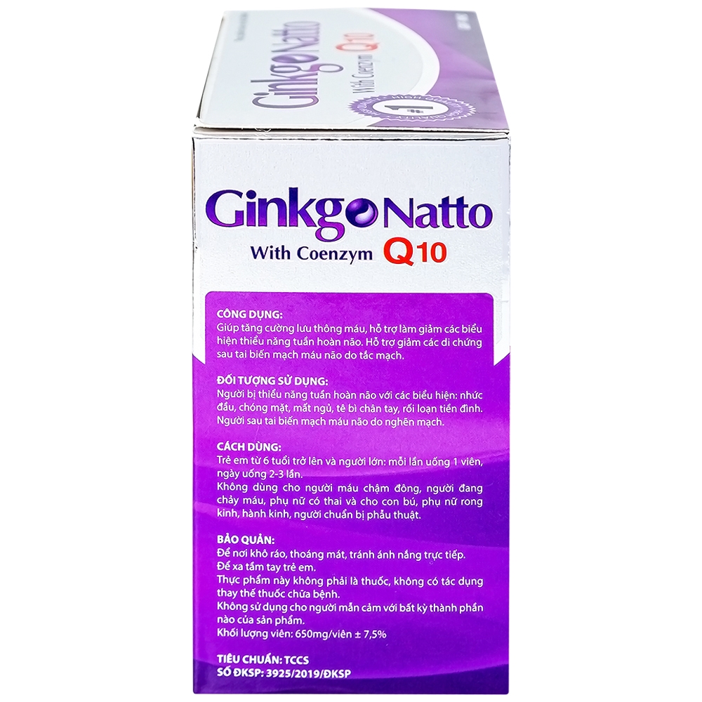 Hình ảnh Viên uống Ginkgo Natto With Coenzym Q10 360mg USA giúp tăng cường lưu thông máu (100 viên)