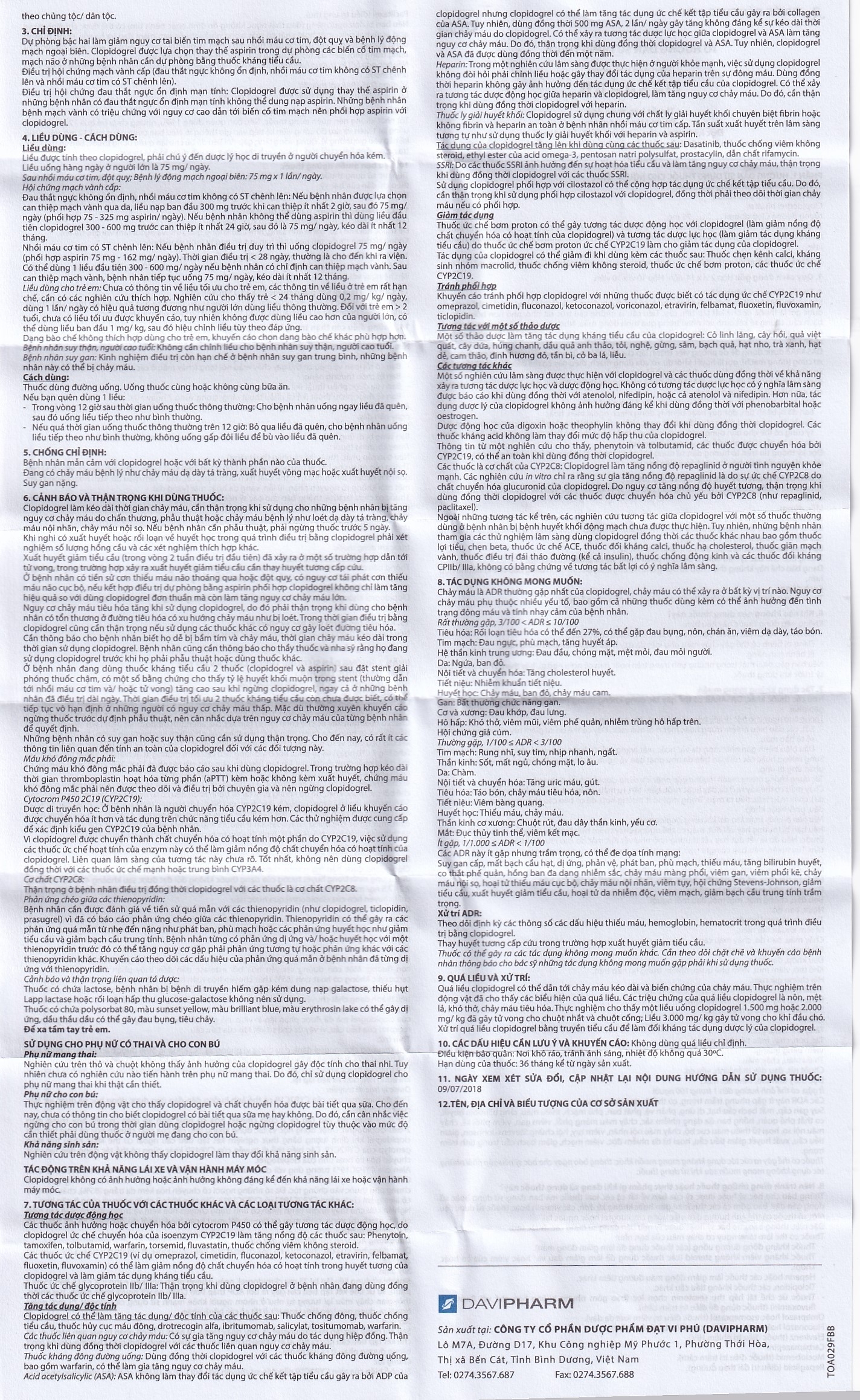 Hình ảnh Thuốc Dasarab 75mg Davi Pharm điều trị hội chứng mạch vành cấp (2 vỉ x 14 viên)