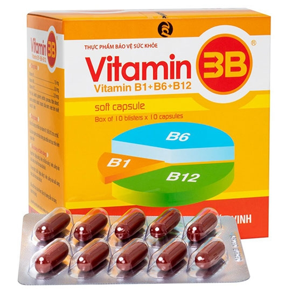 Hình ảnh Viên uống Vitamin 3B Phúc Vinh giảm các triệu chứng đau thần kinh tọa, thần kinh ngoại biên (10 vỉ x 10 viên)