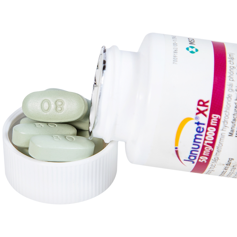 Hình ảnh Viên nén Janumet XR 50mg/1000mg MSD điều trị đái tháo đường típ 2 (14 viên)