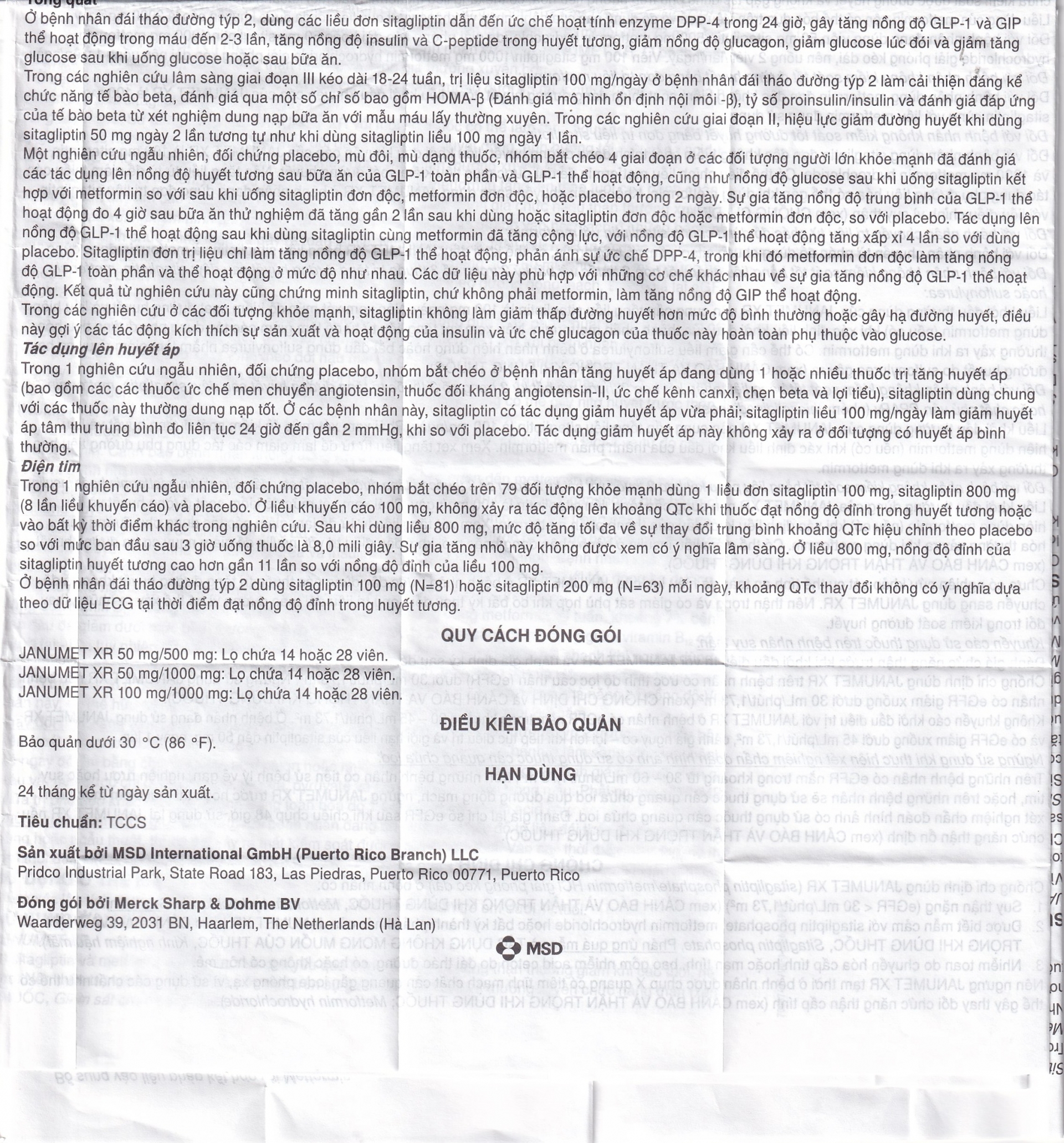 Hình ảnh Viên nén Janumet XR 50mg/1000mg MSD điều trị đái tháo đường típ 2 (14 viên)
