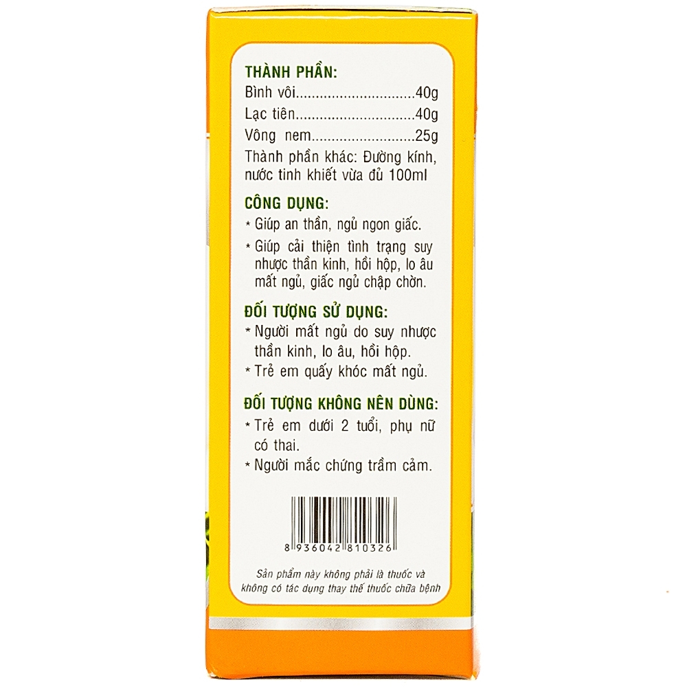 Hình ảnh Siro Laroxen HVQY giúp an thần ngủ ngon giấc (100ml)