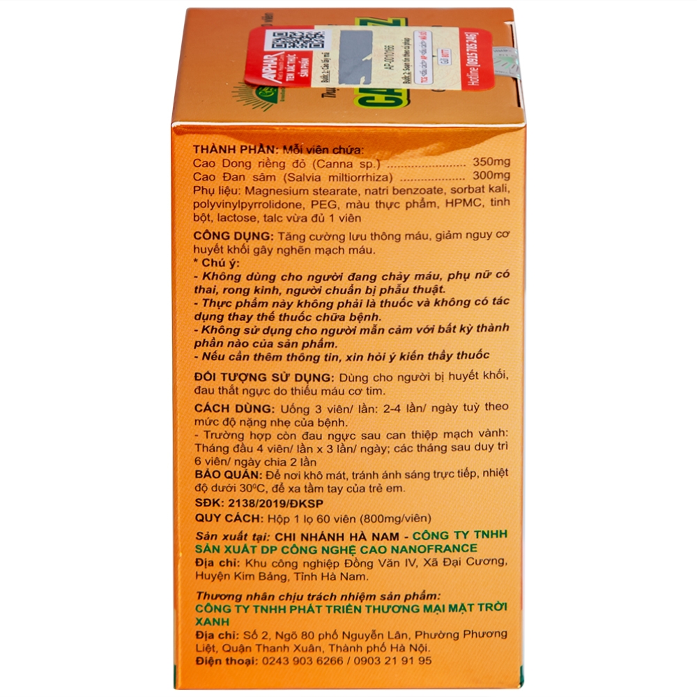 Hình ảnh Viên uống Cardocorz NanoFrance tăng cường lưu thông máu, giảm nguy cơ huyết khổi (60 viên)