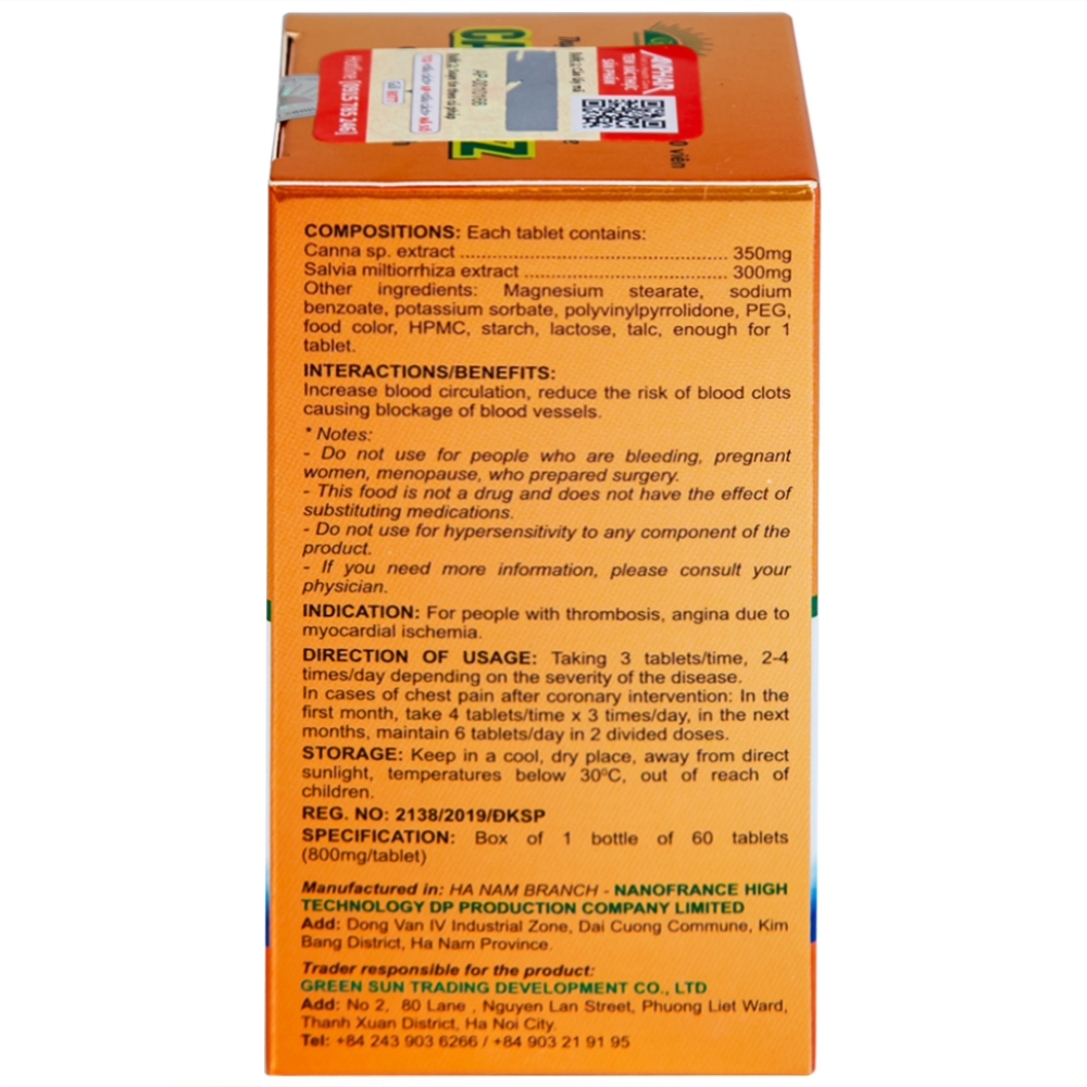 Hình ảnh Viên uống Cardocorz NanoFrance tăng cường lưu thông máu, giảm nguy cơ huyết khổi (60 viên)