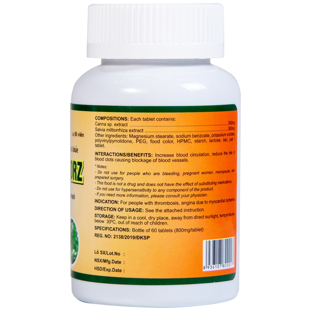 Hình ảnh Viên uống Cardocorz NanoFrance tăng cường lưu thông máu, giảm nguy cơ huyết khổi (60 viên)