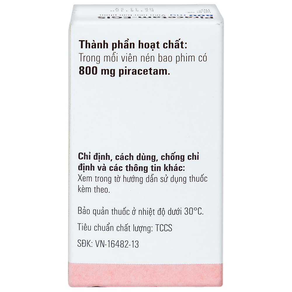 Hình ảnh Viên nén Piracetam - Egis 800mg điều trị các triệu chứng của hội chứng tâm thần thực thể (30 viên)