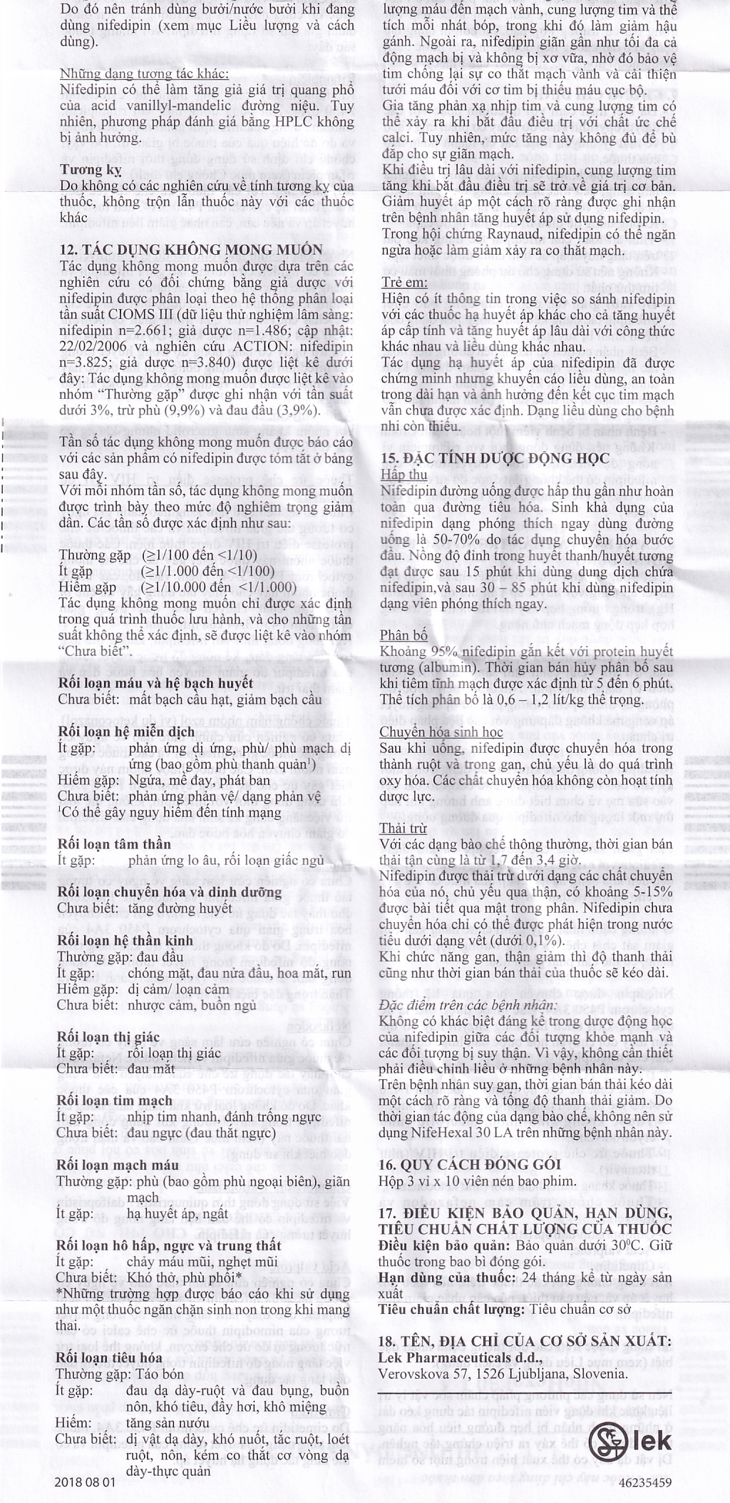 Hình ảnh Viên nén NifeHexal 30 LA Sandoz điều trị tăng huyết áp (3 vỉ x 10 viên)