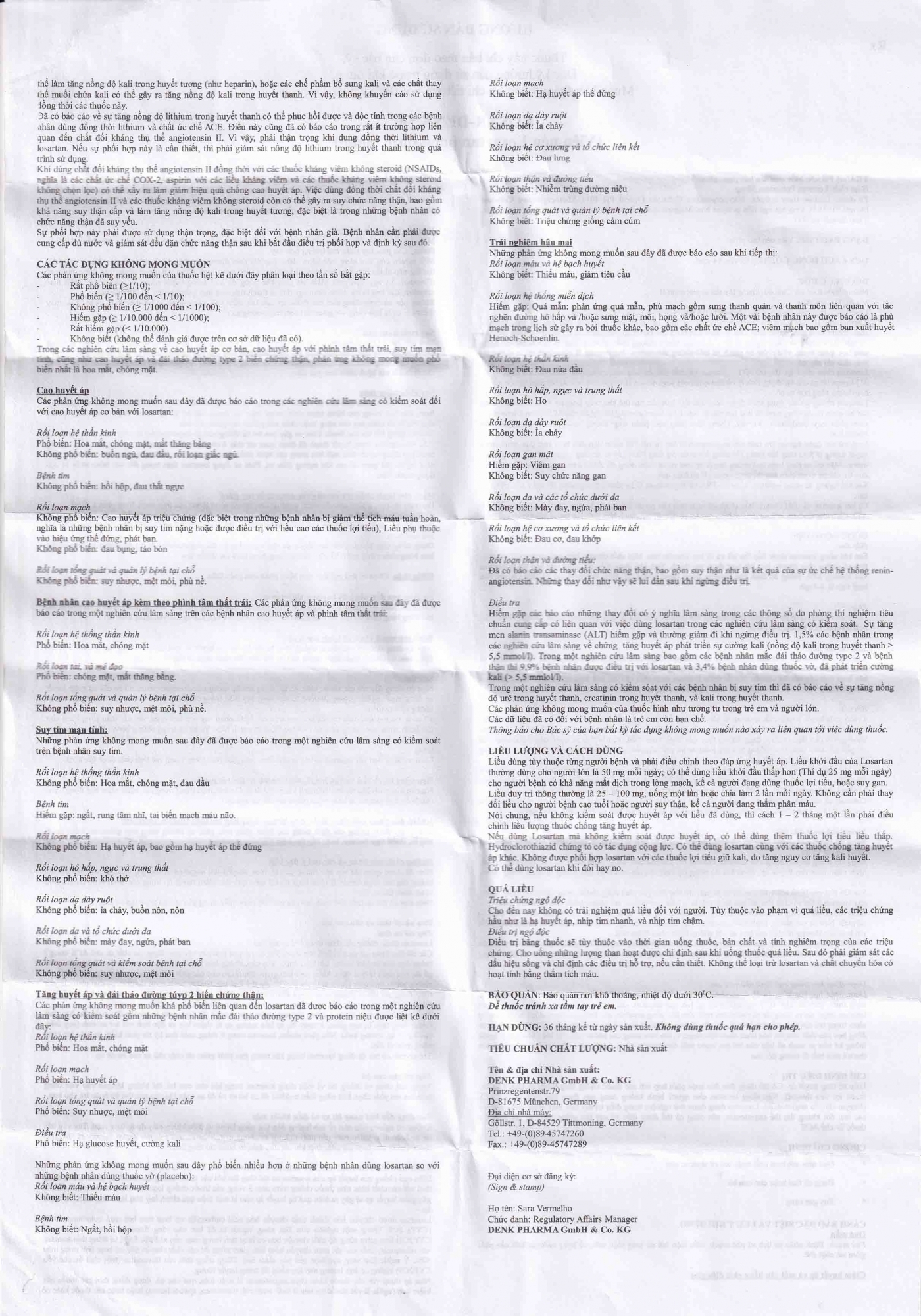 Hình ảnh Viên nén Losar-Denk 50 điều trị tăng huyết áp (2 vỉ x 14 viên)