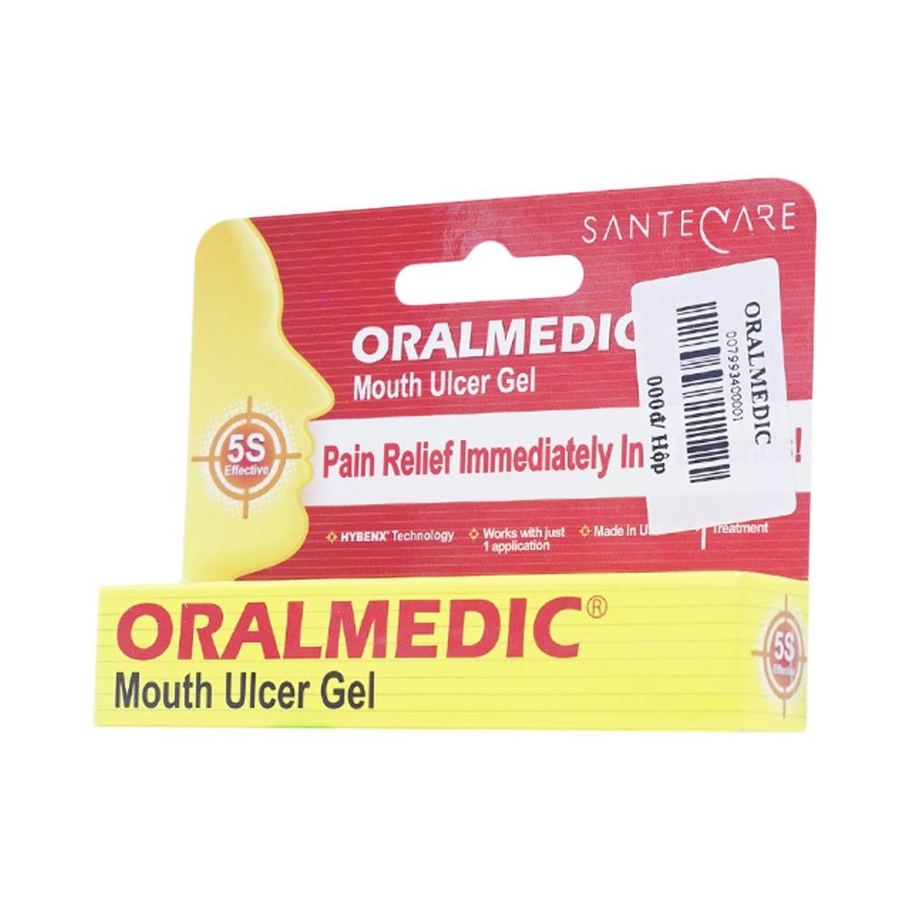 Hình ảnh Gel bôi nhiệt miệng Oralmedic Mouth Ulcer Gel giảm đau và điều trị viêm loét, nhiệt miệng (0,3ml)