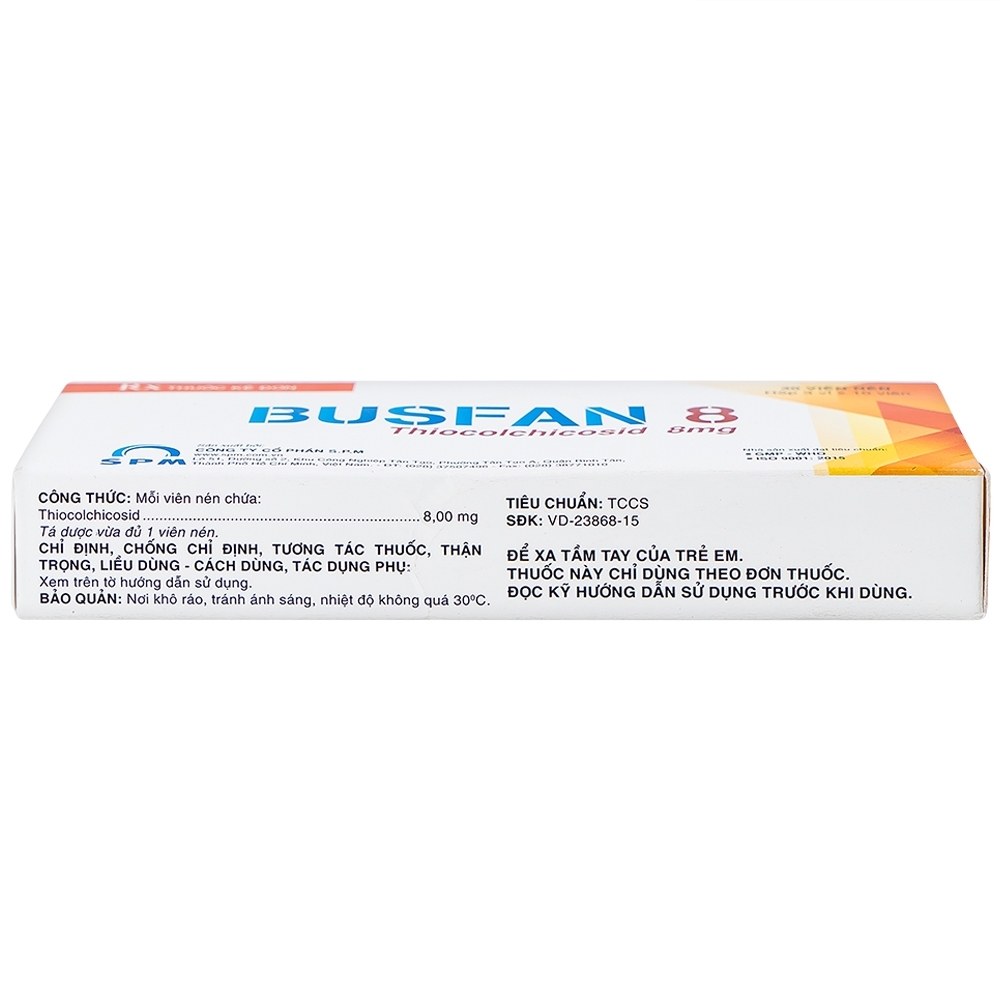 Hình ảnh Thuốc Busfan 8 SPM điều trị hỗ trợ các cơn co thắt gây đau trong thoái hóa đốt sống (3 vỉ x 10 viên)
