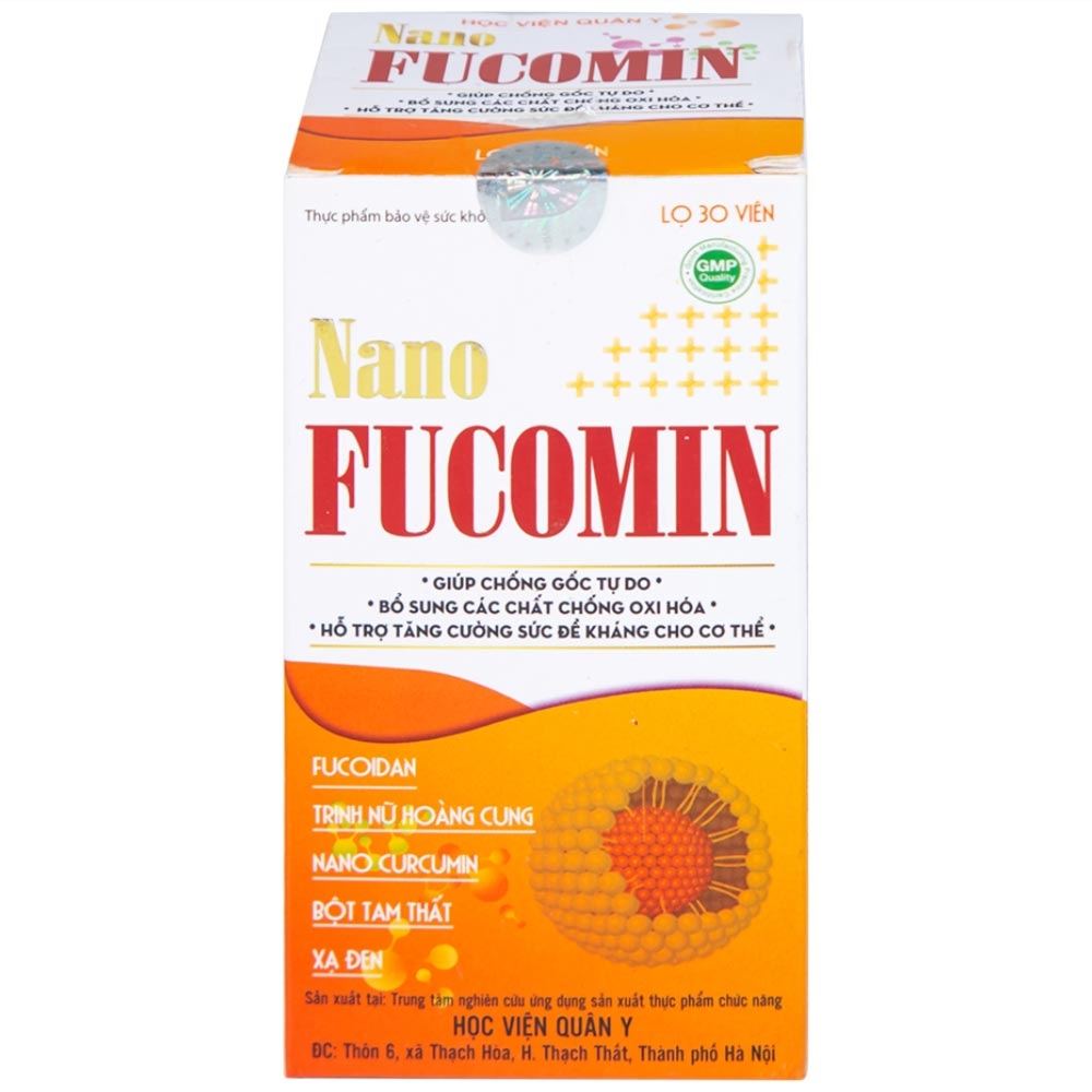 Hình ảnh Viên uống Nano Fucomin HVQY hỗ trợ giảm tác dụng phụ của hóa trị giúp chống gốc tự do (30 viên)