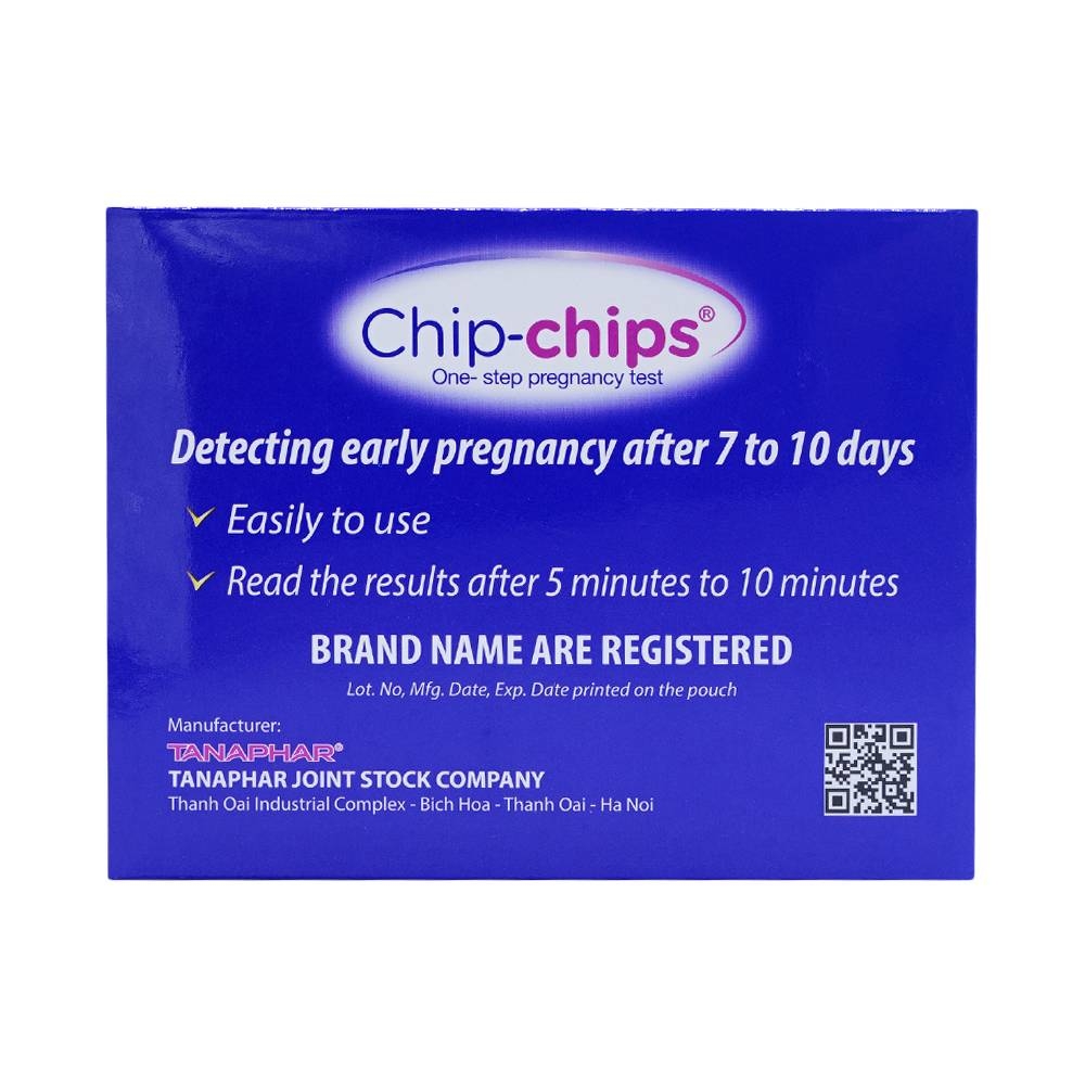 Hình ảnh Dụng cụ phát hiện thai sớm Chip-Chips Tanaphar sau giao hợp 7 - 10 ngày (12 que)