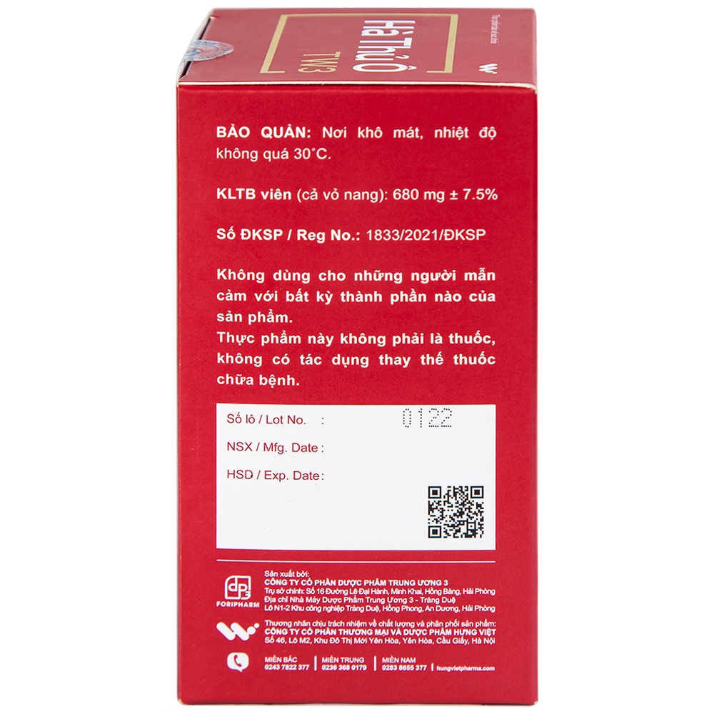 Hình ảnh Viên uống Hà Thủ Ô TW3 hỗ trợ giảm nguy cơ tóc bạc sớm, gãy rụng tóc (30 viên)