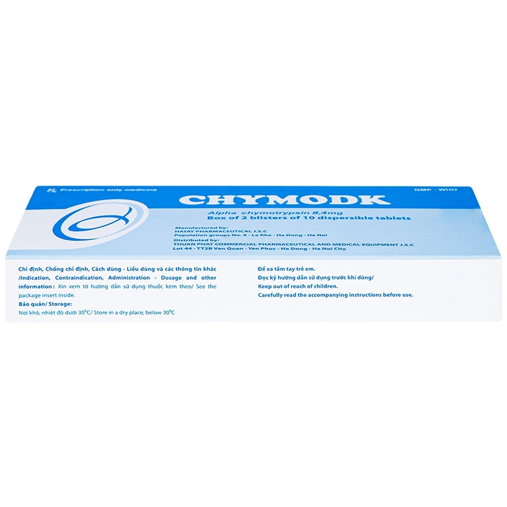 Hình ảnh Thuốc Chymodk 8.4mg Hataphar điều trị phù nề sau chấn thương, phẫu thuật, bỏng (2 vỉ x 10 viên)