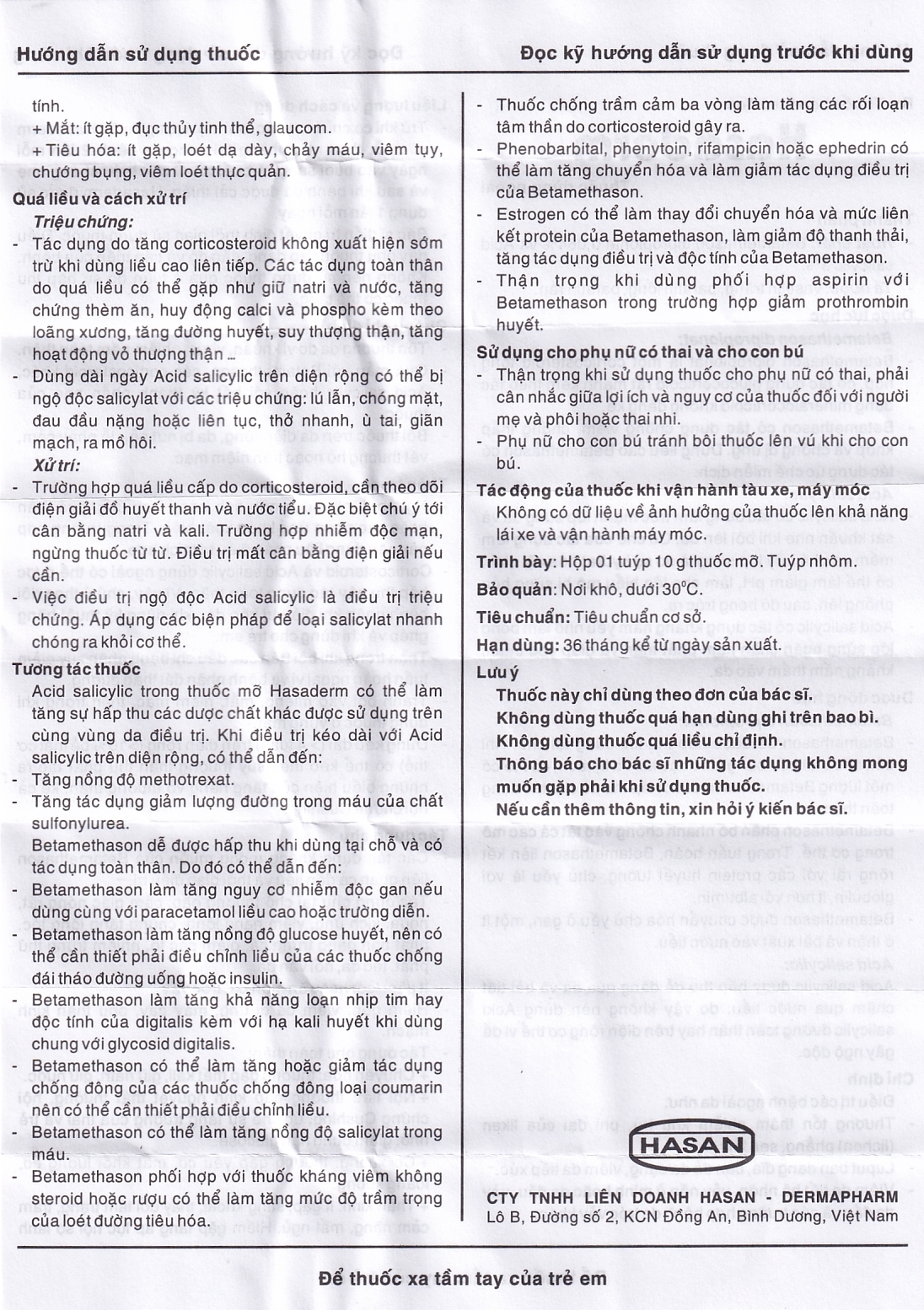 Hình ảnh Thuốc mỡ Hasaderm Hasan điều trị liken phẳng, viêm da tiết bã nhờn (10g)