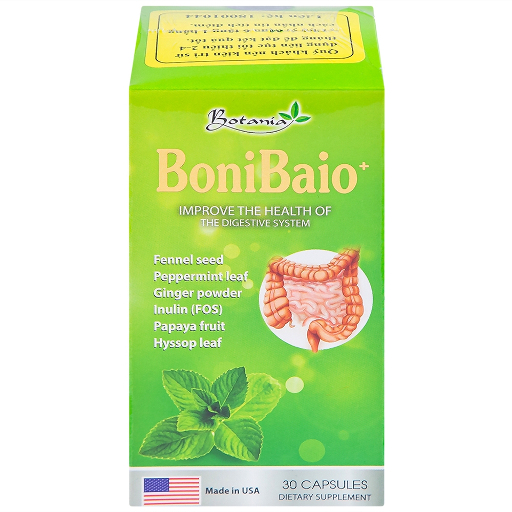 Hình ảnh Viên uống BoniBaio Botania giúp cân bằng hệ vi khuẩn có ích đường ruột (30 viên)