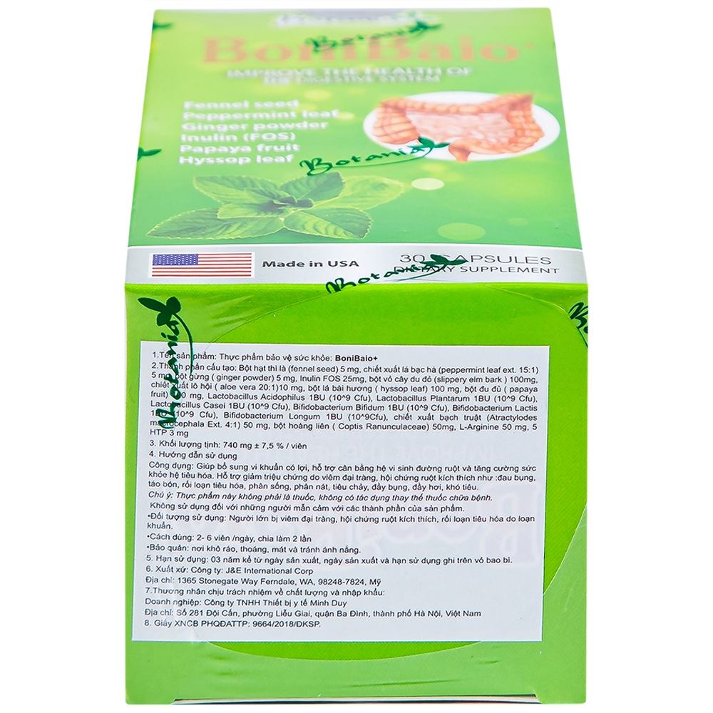 Hình ảnh Viên uống BoniBaio Botania giúp cân bằng hệ vi khuẩn có ích đường ruột (30 viên)