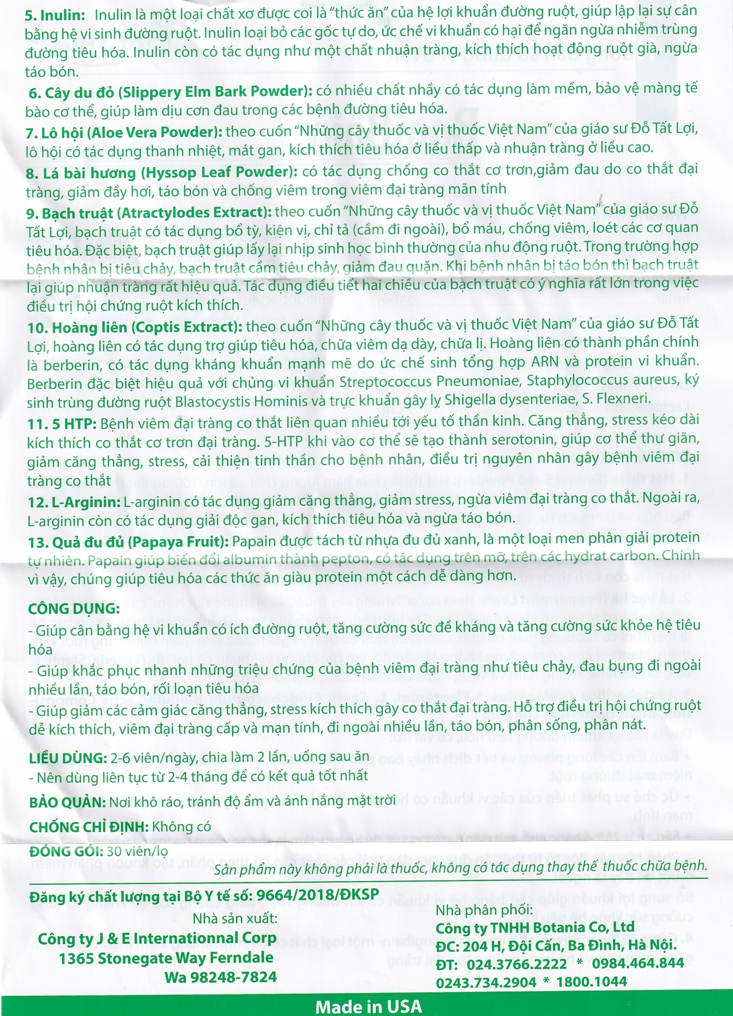 Hình ảnh Viên uống BoniBaio Botania giúp cân bằng hệ vi khuẩn có ích đường ruột (30 viên)