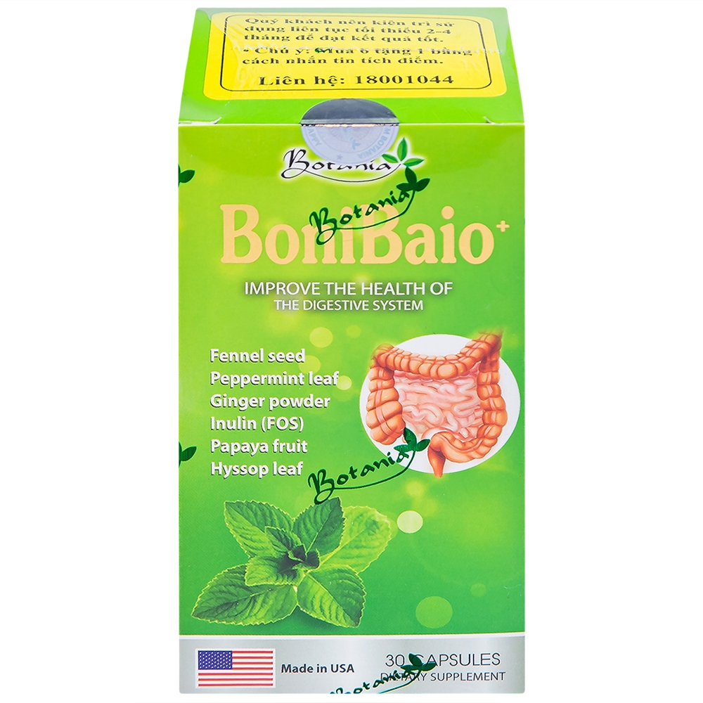 Hình ảnh Viên uống BoniBaio Botania giúp cân bằng hệ vi khuẩn có ích đường ruột (30 viên)