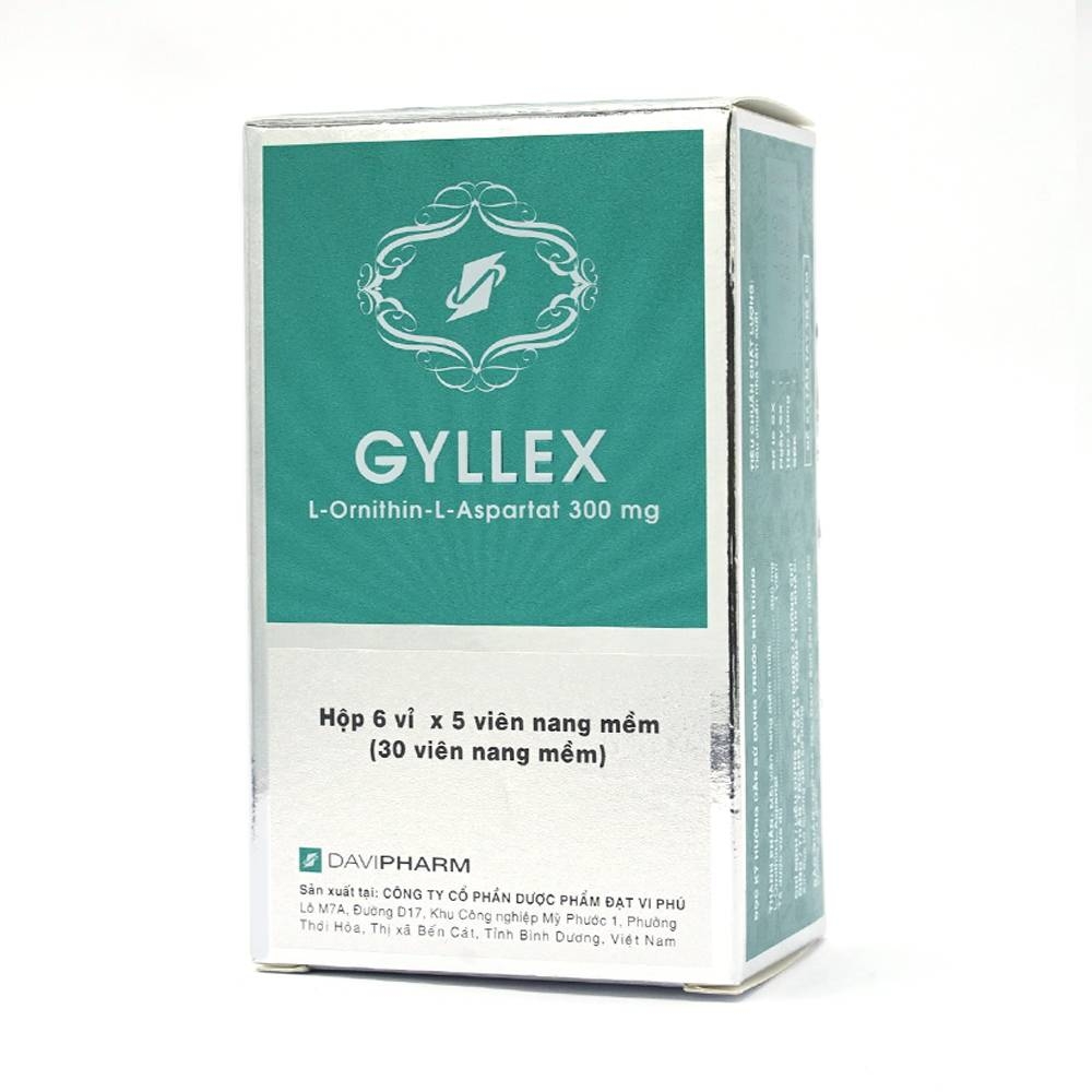 Hình ảnh Thuốc Gyllex 300mg Đạt Vi Phú điều trị tăng amoniac máu, bệnh não gan (6 vỉ x 5 viên)