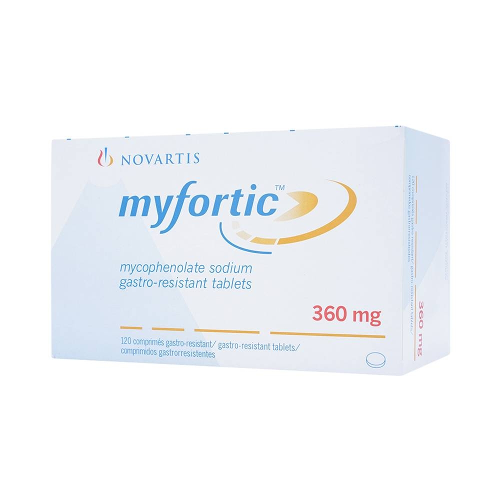 Hình ảnh Viên nén Myfortic 360mg Novartis dùng cho bệnh nhân ghép thận dị gen (12 vỉ x 10 viên) 