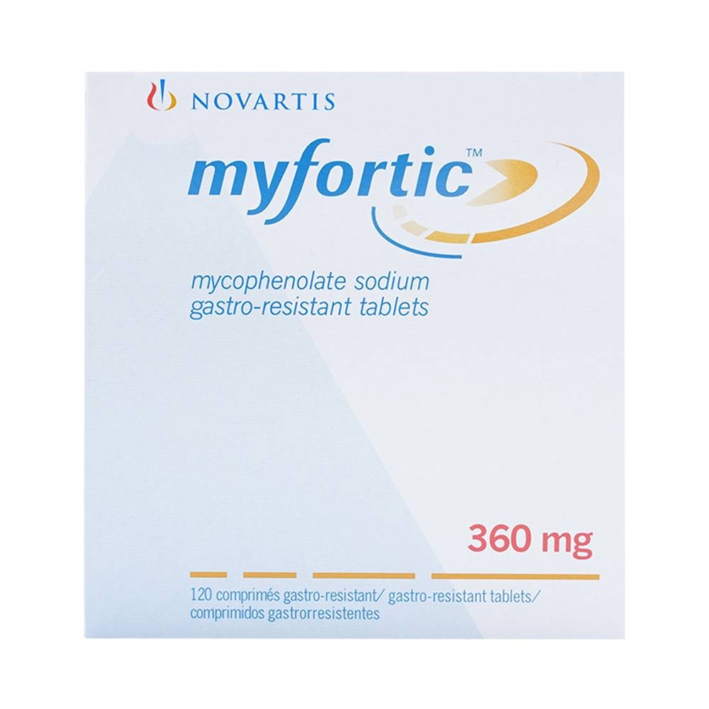 Hình ảnh Viên nén Myfortic 360mg Novartis dùng cho bệnh nhân ghép thận dị gen (12 vỉ x 10 viên) 