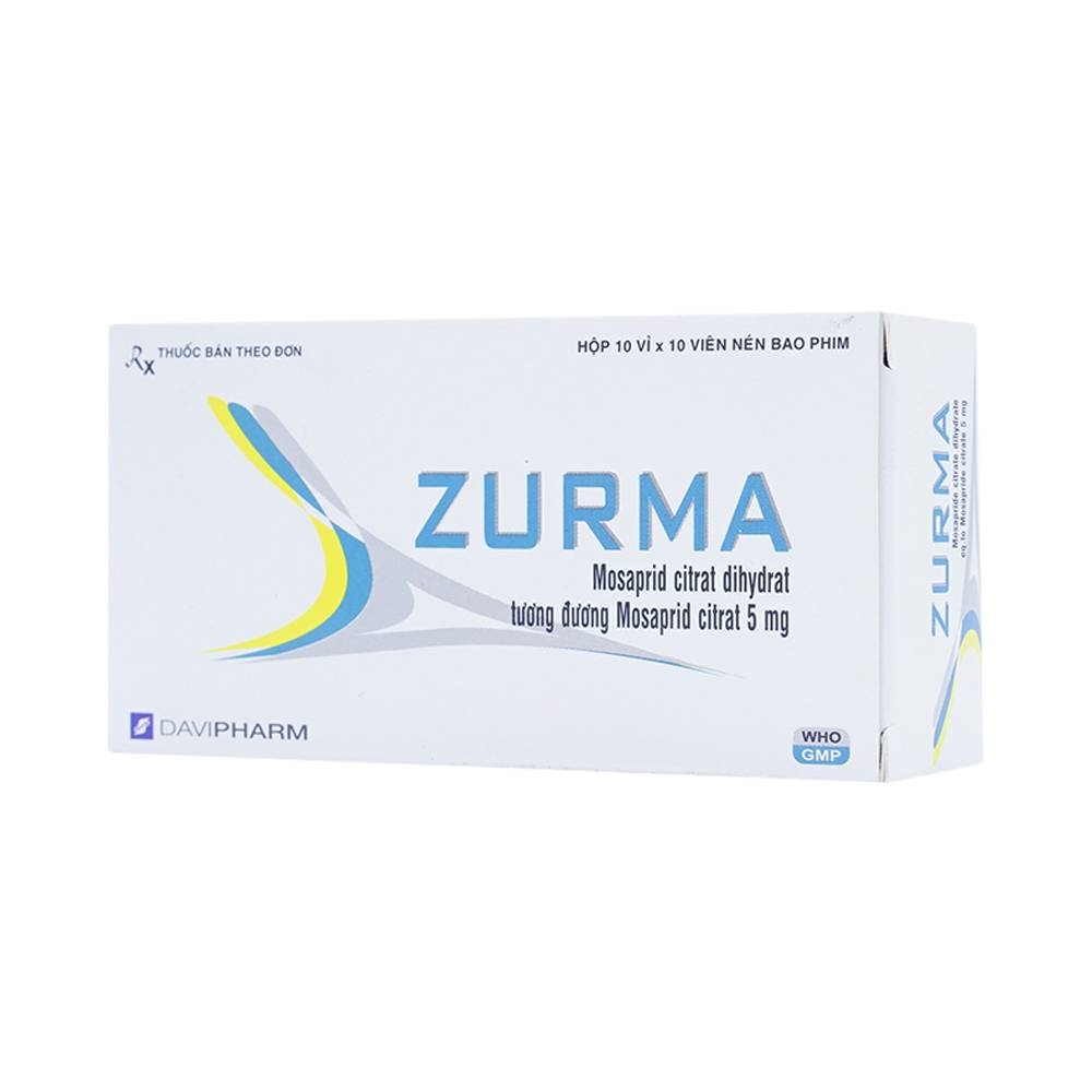 Hình ảnh Thuốc Zurma 5mg DaviPharm điều trị các triệu chứng dạ dày, ruột (10 vỉ x 10 viên)