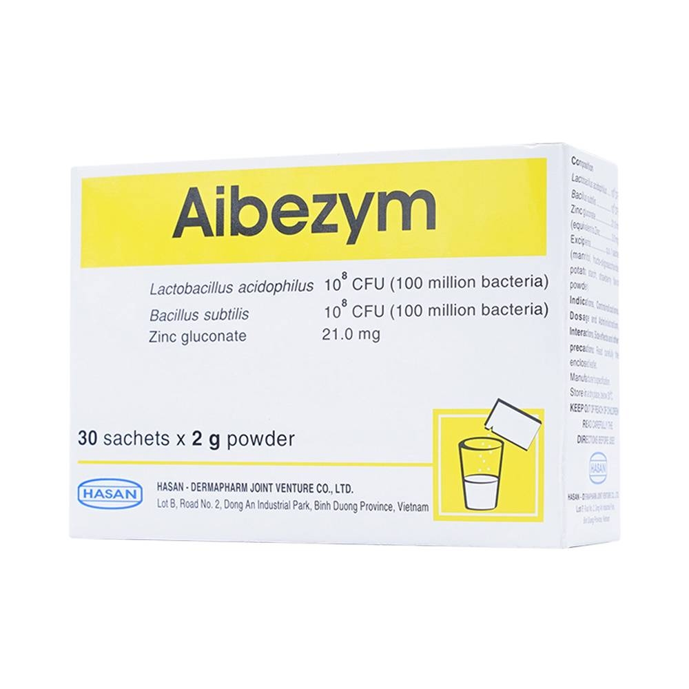 Hình ảnh Thuốc bột Aibezym Hasan bổ sung vi khuẩn có lợi cho đường tiêu hóa (30 gói x 2g)