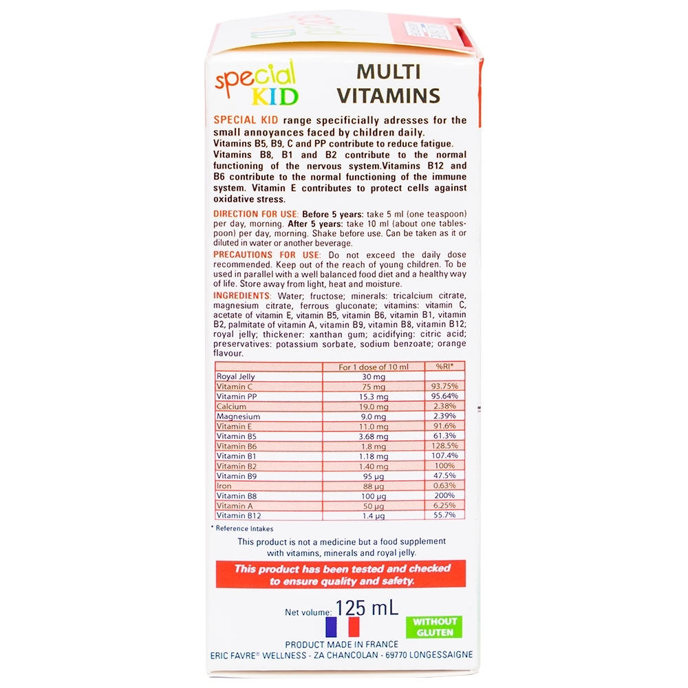 Hình ảnh Siro Special Kid Multivitamines bổ sung Vitamin và khoáng chất giúp tăng cường sức đề kháng (125ml)