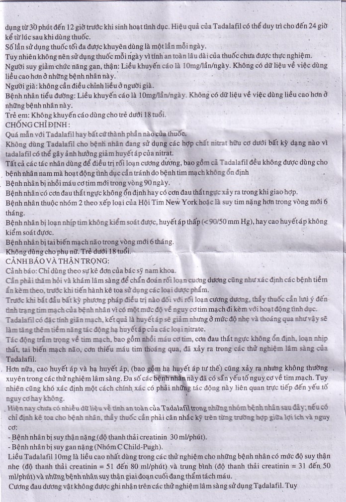 Hình ảnh Thuốc Tadachem-20 Aurochem điều trị rối loạn cương dương (2 vỉ x 2 viên)