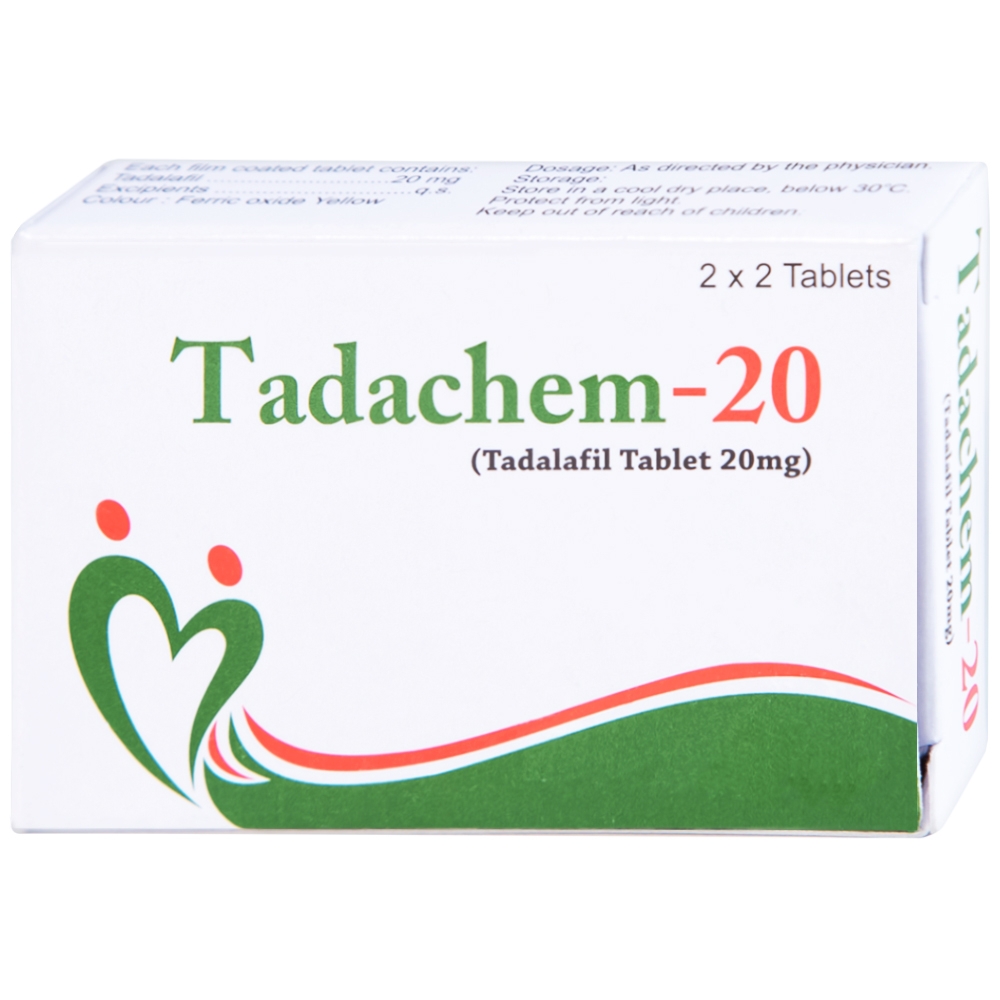 Hình ảnh Thuốc Tadachem-20 Aurochem điều trị rối loạn cương dương (2 vỉ x 2 viên)